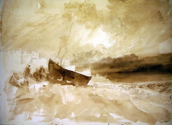 Brighton sahilinde bir tekne tarafından çekilen rakamlar by Joseph Mallord William Turner