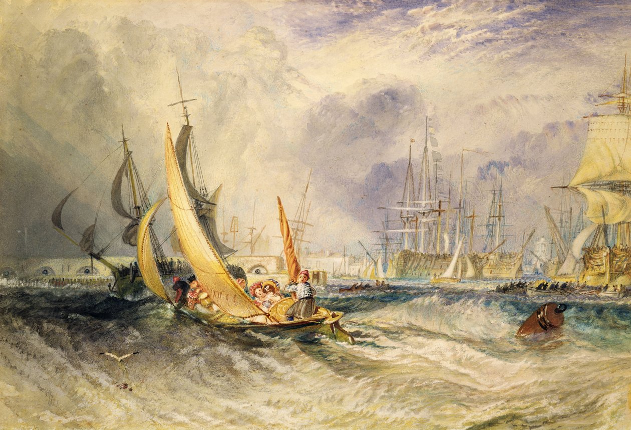 Gosport: Portsmouth Limanı Girişi (kağıt üzerinde wc) by Joseph Mallord William Turner