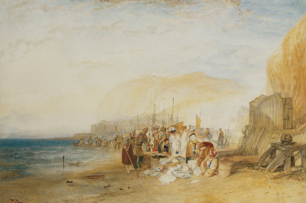 Hastings: Kumlarda Balık Pazarı, Sabah Erken, 1822 by Joseph Mallord William Turner