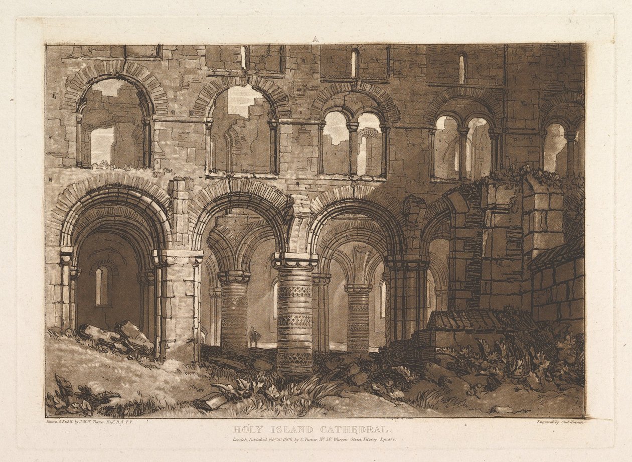 Kutsal Ada Katedrali Liber Studiorum, bölüm III, levha 11, 20 Şubat 1808. by Joseph Mallord William Turner