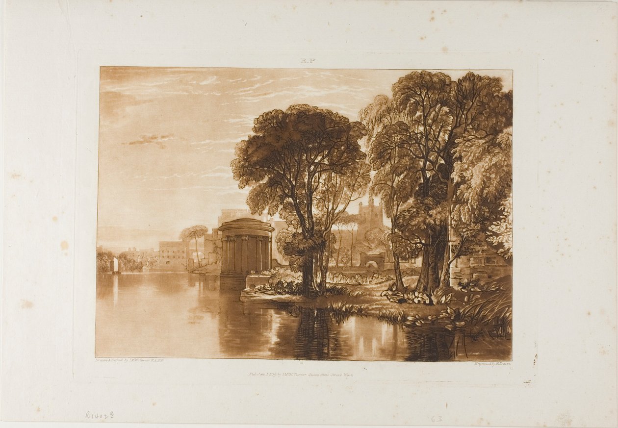 Isleworth, Liber Studiorum'dan 63 numaralı plaka by Joseph Mallord William Turner