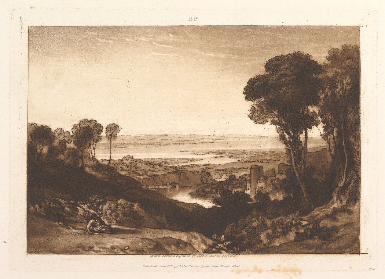 Severn ve Wye Liber Studiorum Kavşağı, bölüm VI, levha 28, Haziran 1811. by Joseph Mallord William Turner