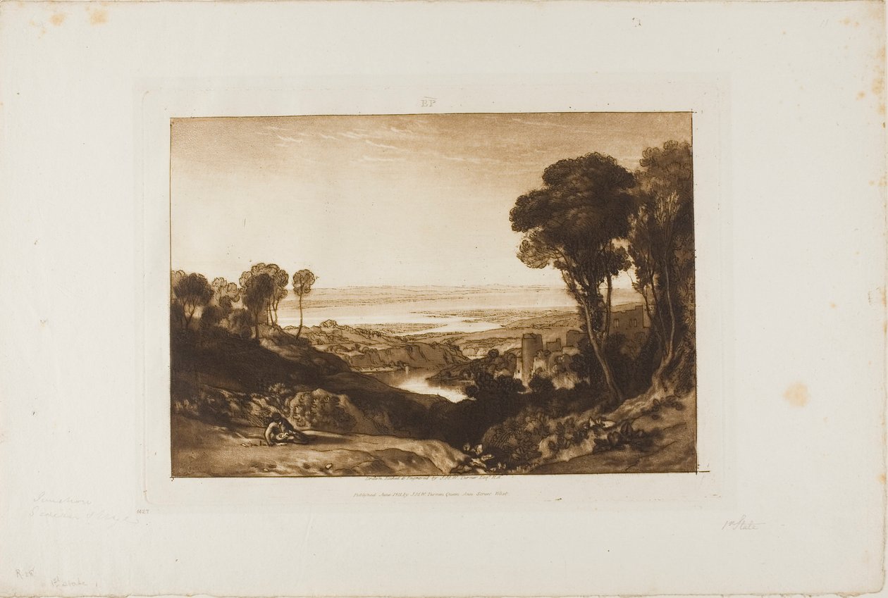 Severn ve Wye Kavşağı, Liber Studiorum'dan 28 numaralı plaka by Joseph Mallord William Turner