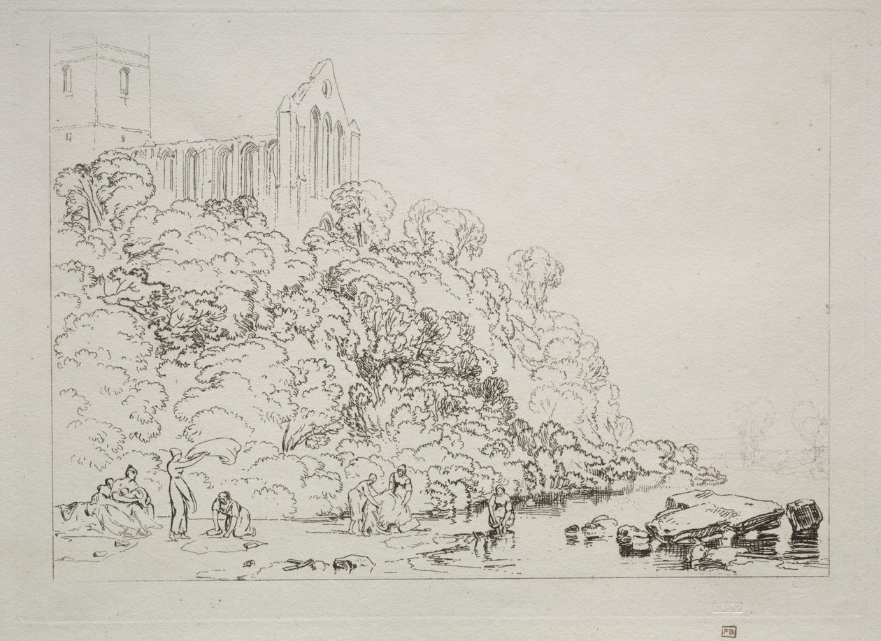 Çalışmalar Kitabı: Dumblain Manastırı, İskoçya. by Joseph Mallord William Turner