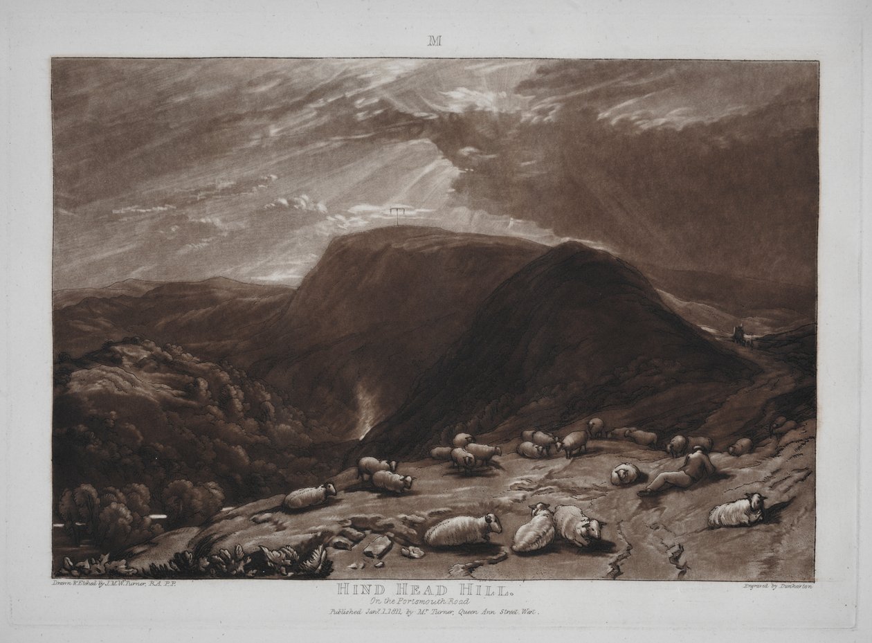 Liber Studiorum: Portsmouth Yolu üzerinde Hind Head Tepesi by Joseph Mallord William Turner