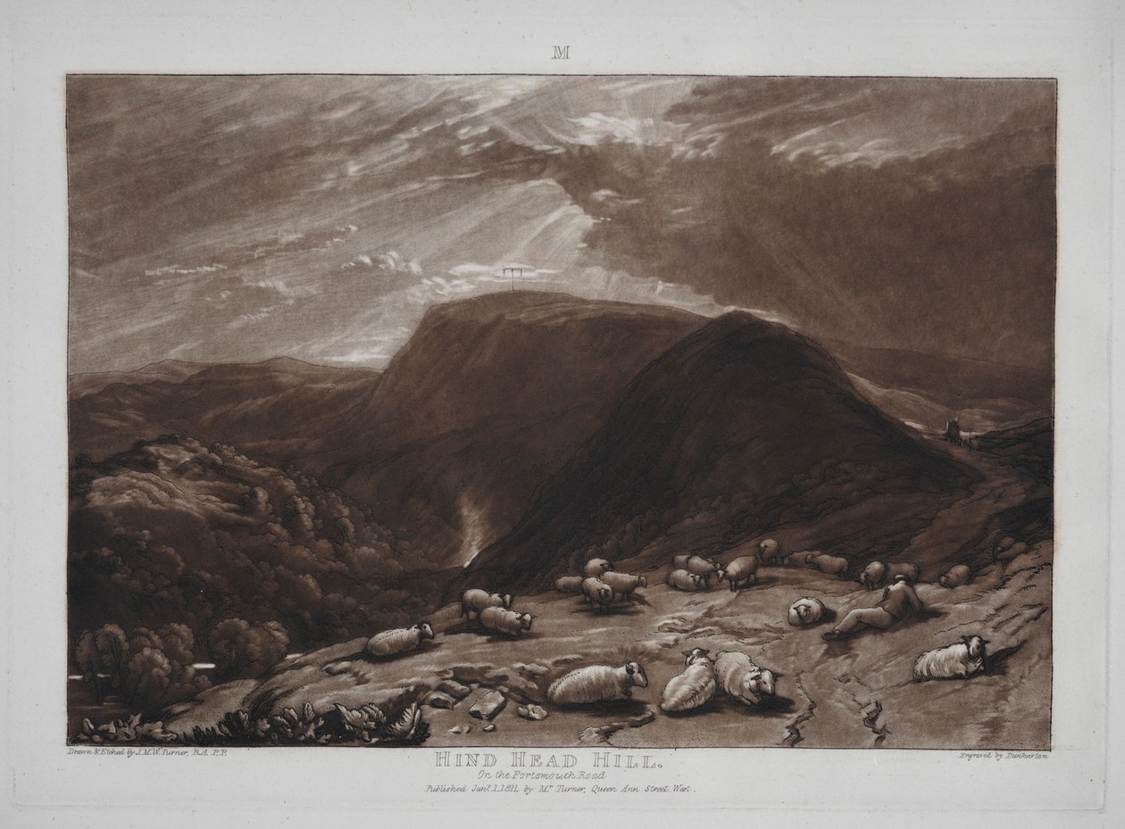 Liber Studiorum: Portsmouth Yolu üzerindeki Hind Head Tepesi. by Joseph Mallord William Turner