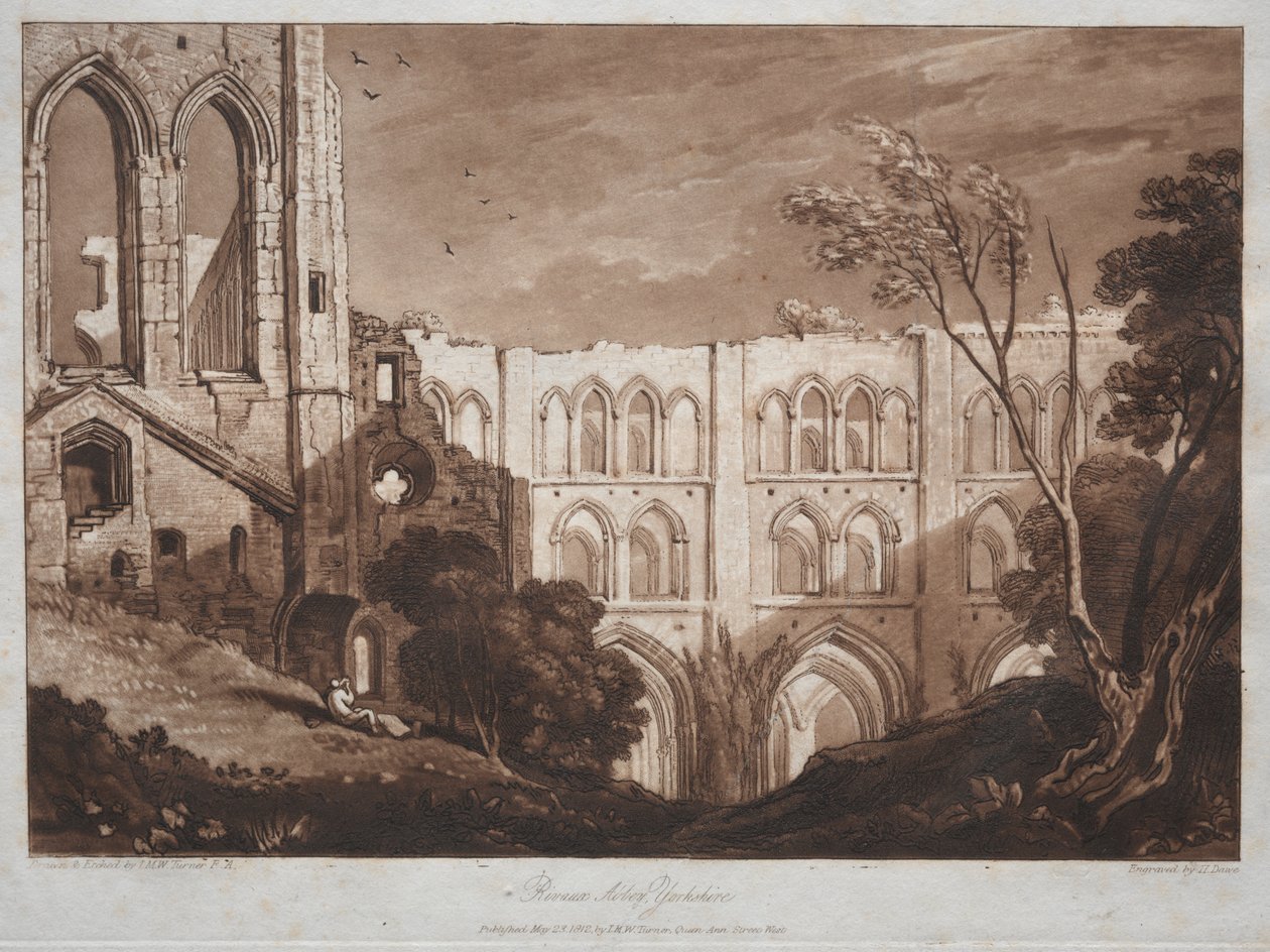 Çalışmalar Kitabı: Rivaux Manastırı, Yorkshire by Joseph Mallord William Turner