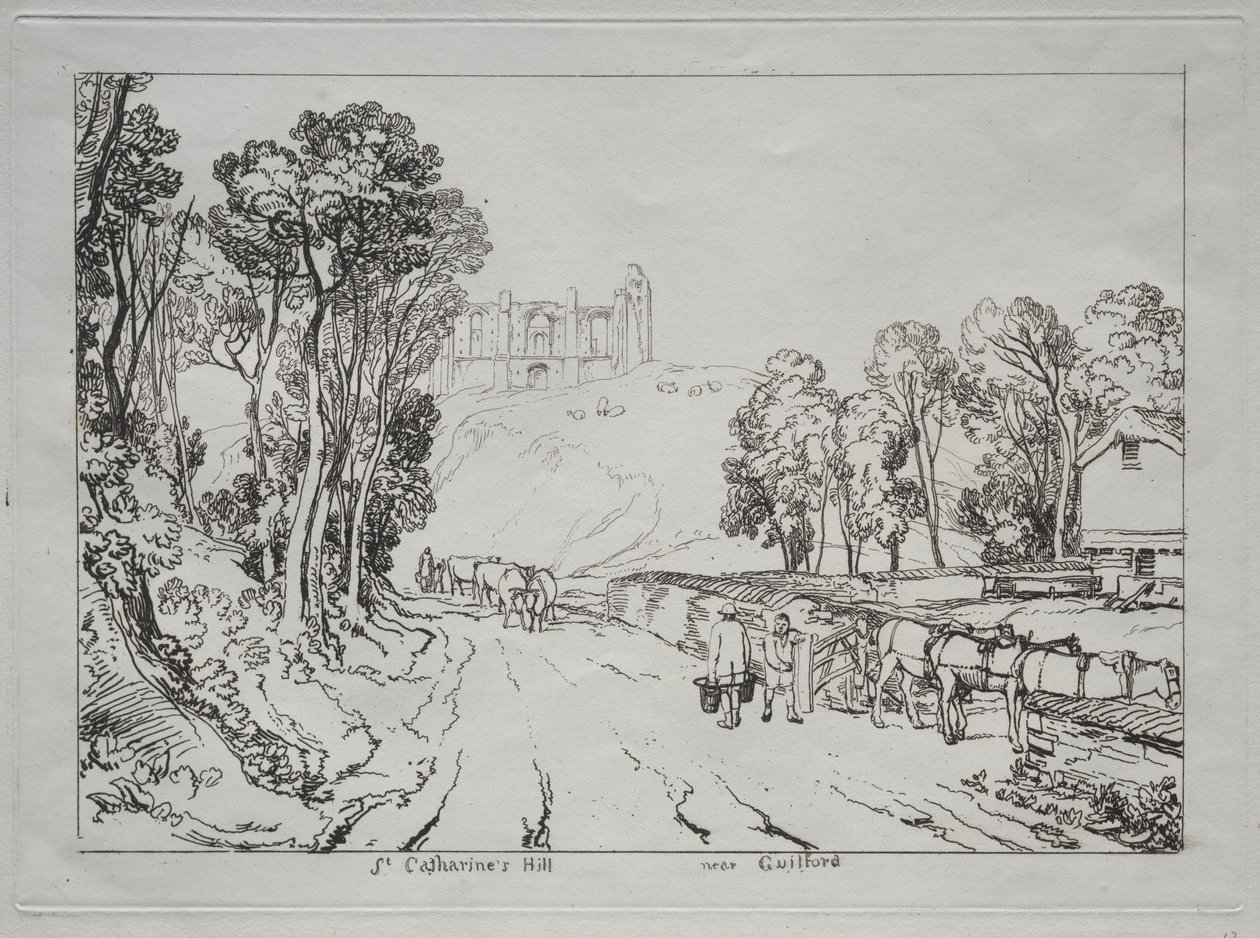 Liber Studiorum: Guilford yakınlarındaki St. Catherine Tepesi by Joseph Mallord William Turner