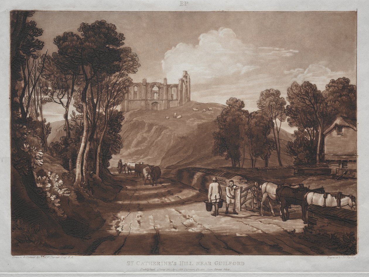 Liber Studiorum: Guilford yakınlarındaki St. Catherine Tepesi by Joseph Mallord William Turner