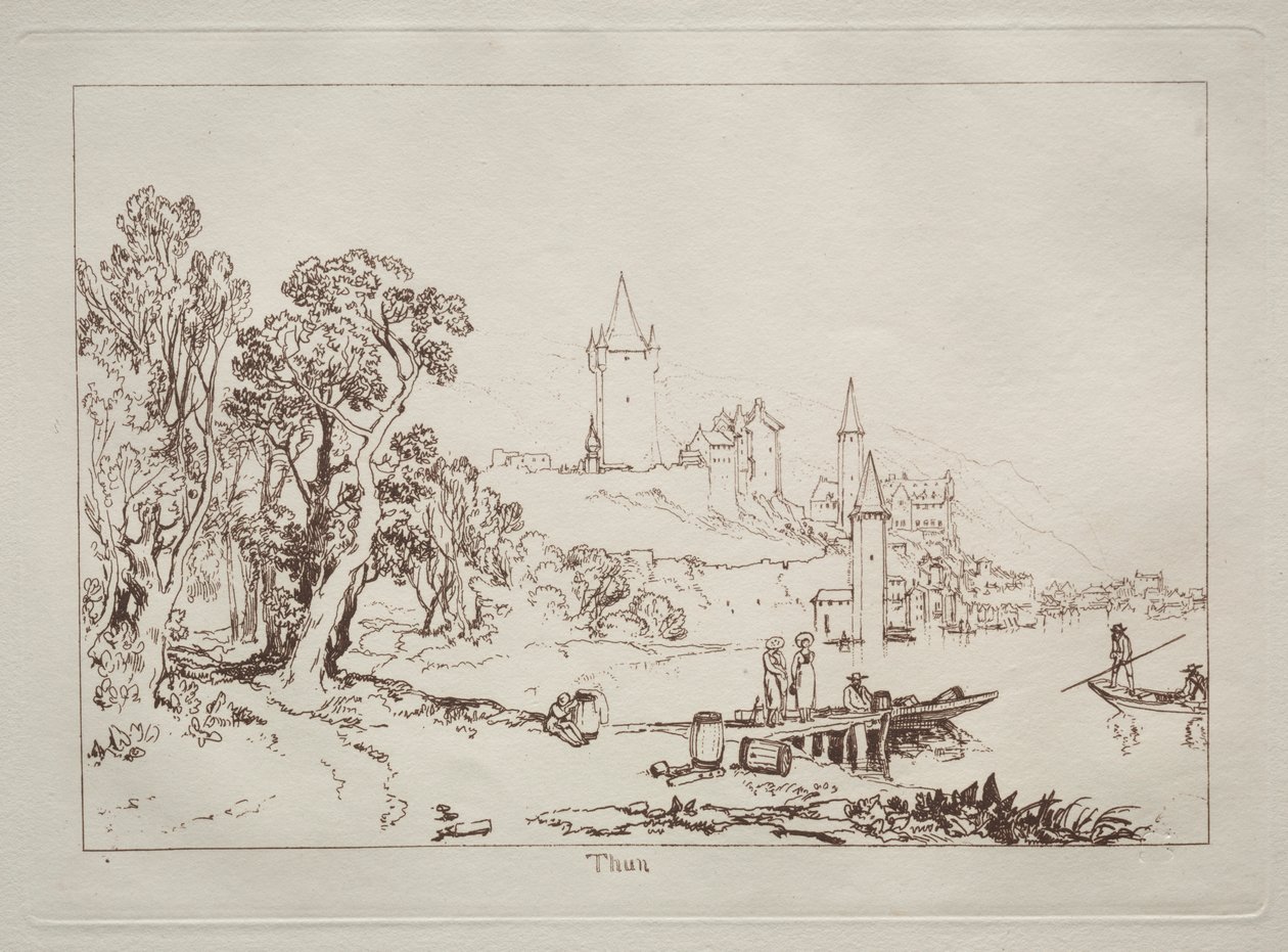 Liber Studiorum: Ville de Thun, İsviçre by Joseph Mallord William Turner