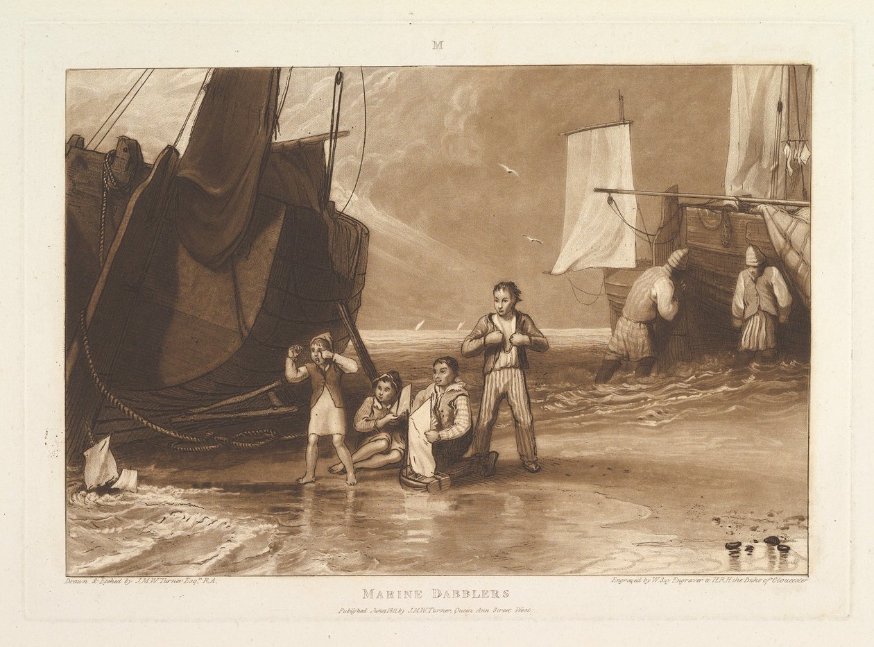 Marine Dabblers Liber Studiorum, bölüm VI, levha 29, Haziran 1811. by Joseph Mallord William Turner