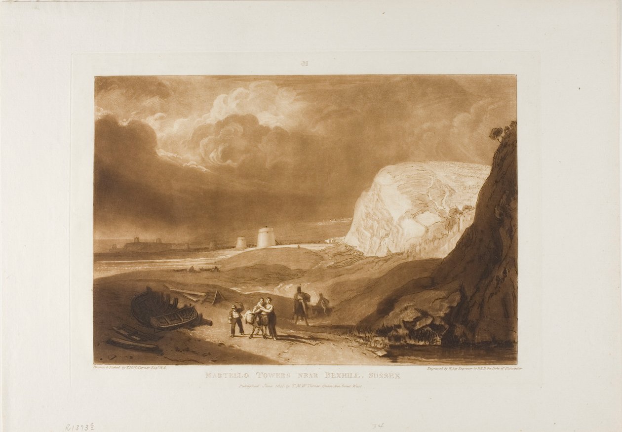 Bexhill, Sussex yakınlarındaki Martello Kuleleri by Joseph Mallord William Turner