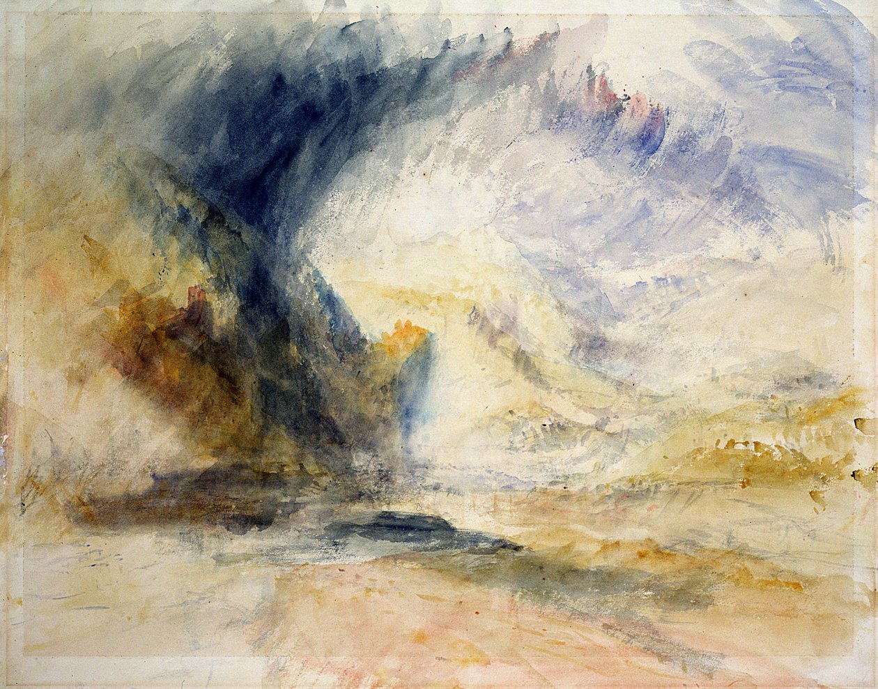 St Gothard Dağı (kağıt üzerine sulu boya) by Joseph Mallord William Turner