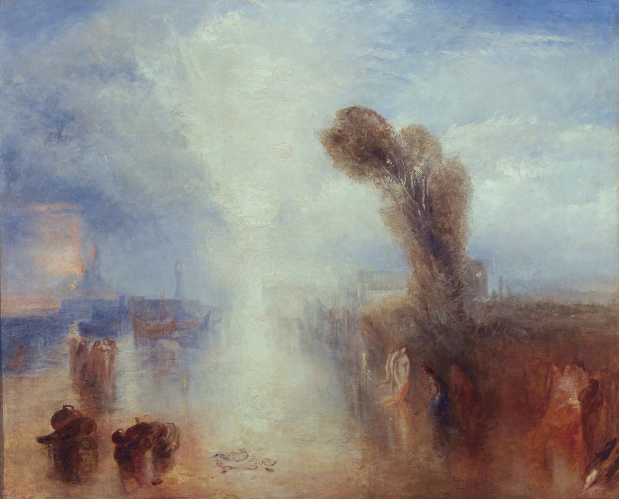 Napoliten Balıkçı-Kızlar Ay Işığında Banyo Yaparken Şaşırdı, 1840 dolayları (tuval üzerine yağlı boya) by Joseph Mallord William Turner