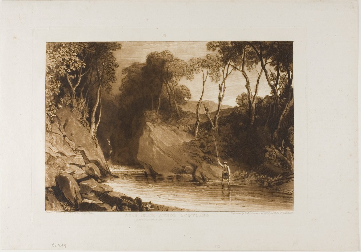 Blair Athol yakınında, Liber Studiorum'dan 30 numaralı plaka by Joseph Mallord William Turner