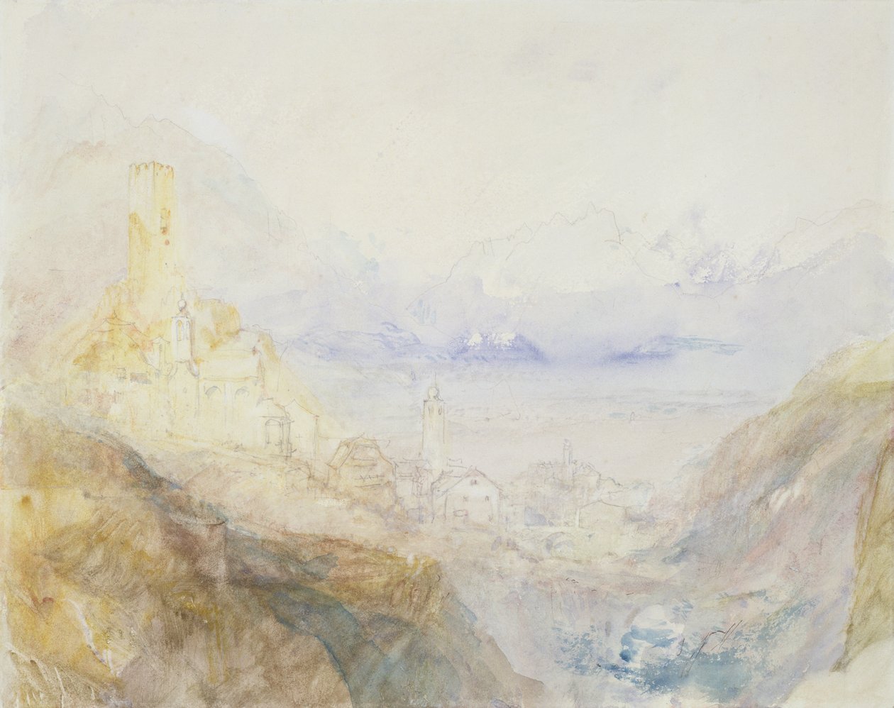 No.0588 Hospenthal, Fall of St. Gothard, sabah (ayrıca bkz. 95126) by Joseph Mallord William Turner