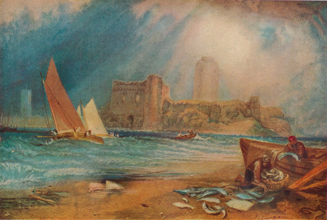 Pembroke Kalesi, Galler, c1829 by Joseph Mallord William Turner