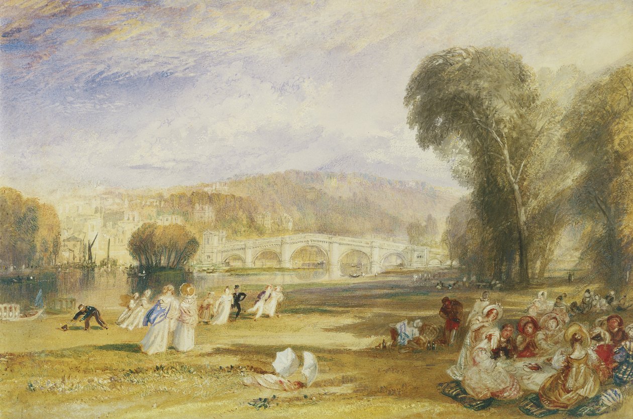 Richmond Hill ve Bridge, Surrey, c.1831 (kağıt üzerine suluboya) by Joseph Mallord William Turner