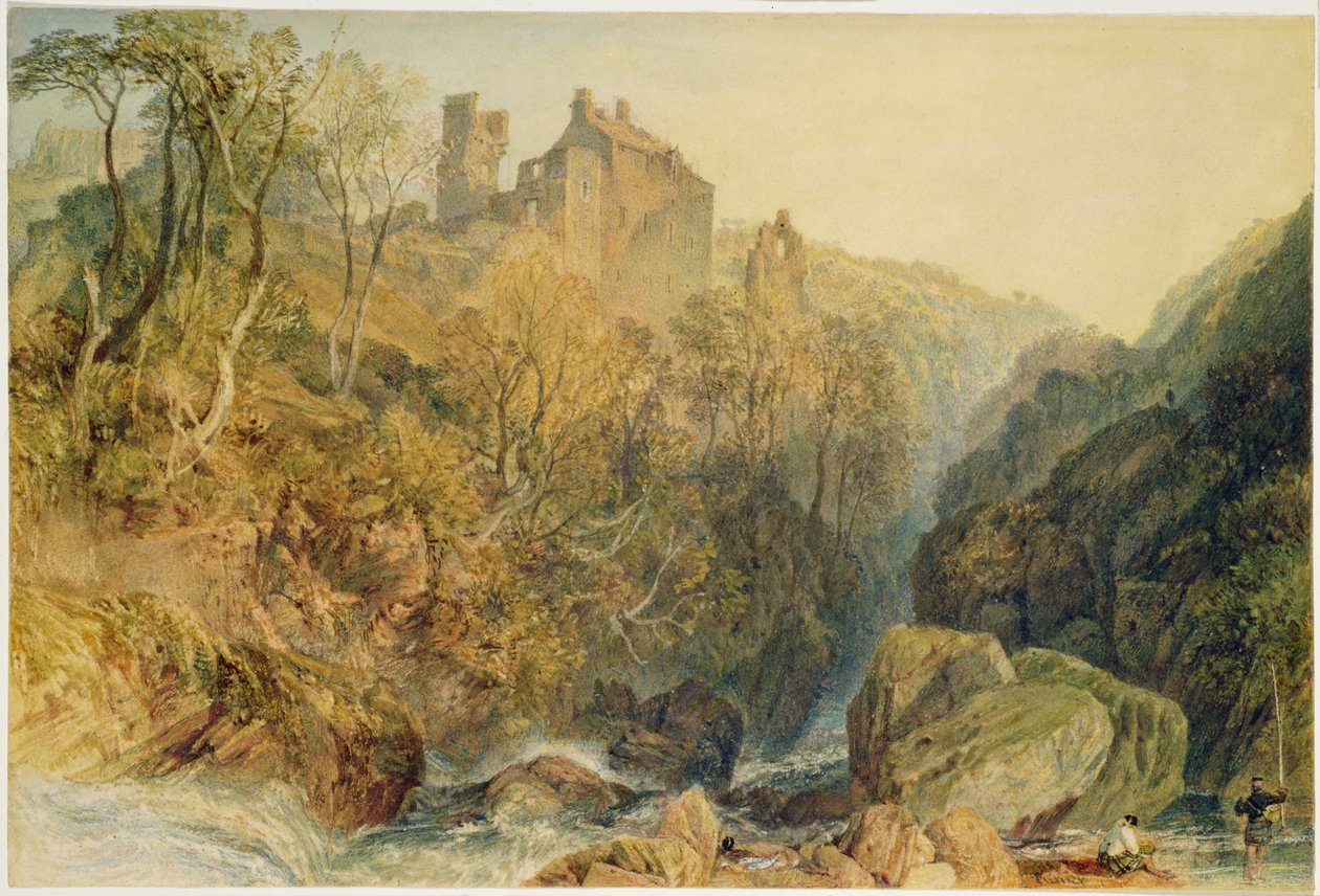 Roslin Kalesi, Midlothian (kağıt üzerine suluboya ve guaj) by Joseph Mallord William Turner