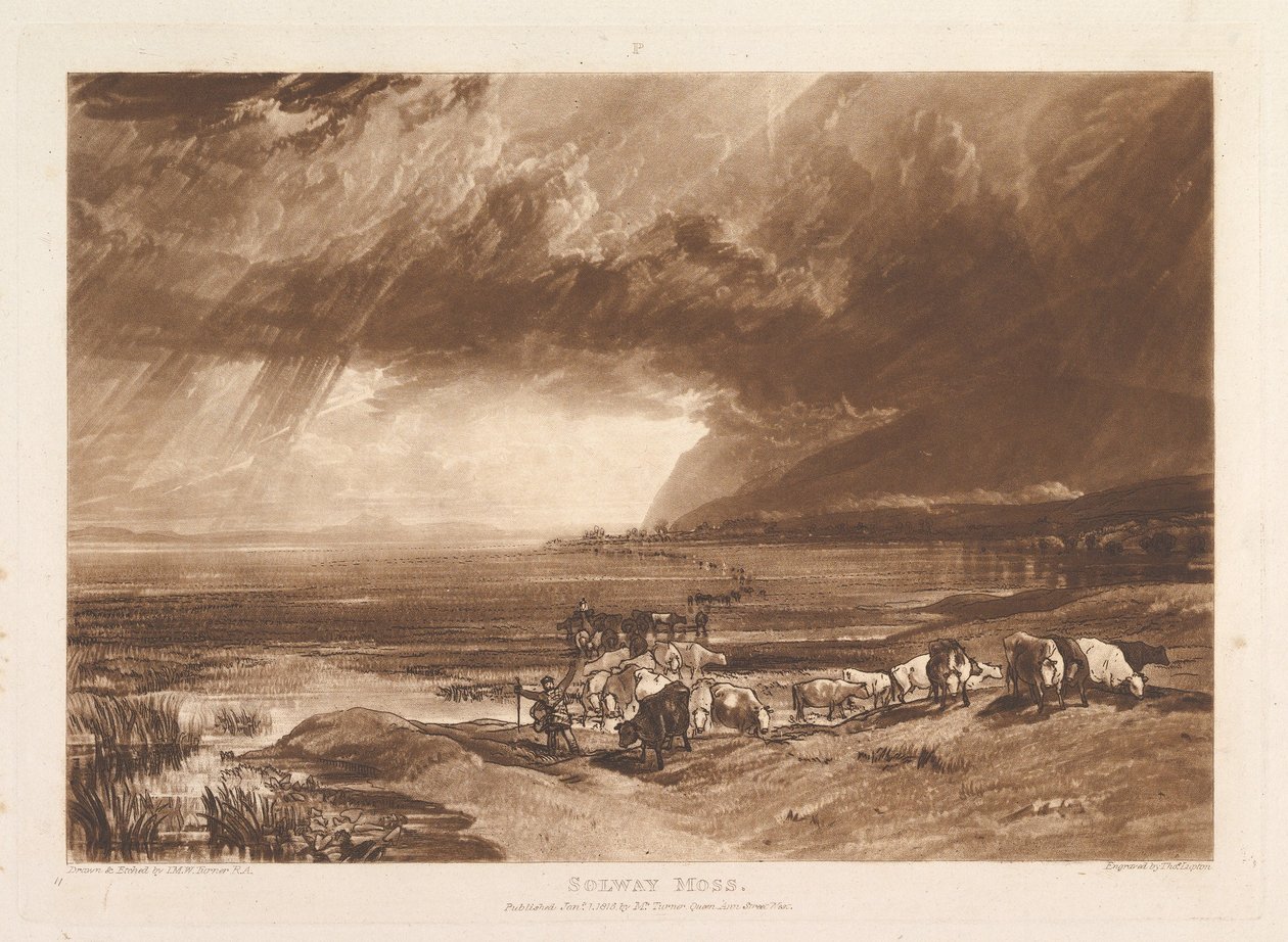 Solway Moss Liber Studiorum, bölüm XI, levha 52, 1 Ocak 1816. by Joseph Mallord William Turner