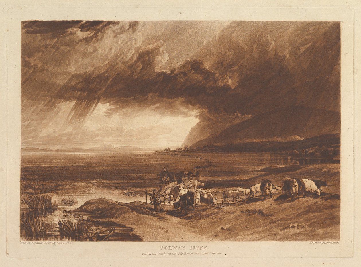 Solway Moss Liber Studiorum, bölüm XI, levha 52, 1 Ocak 1816. by Joseph Mallord William Turner