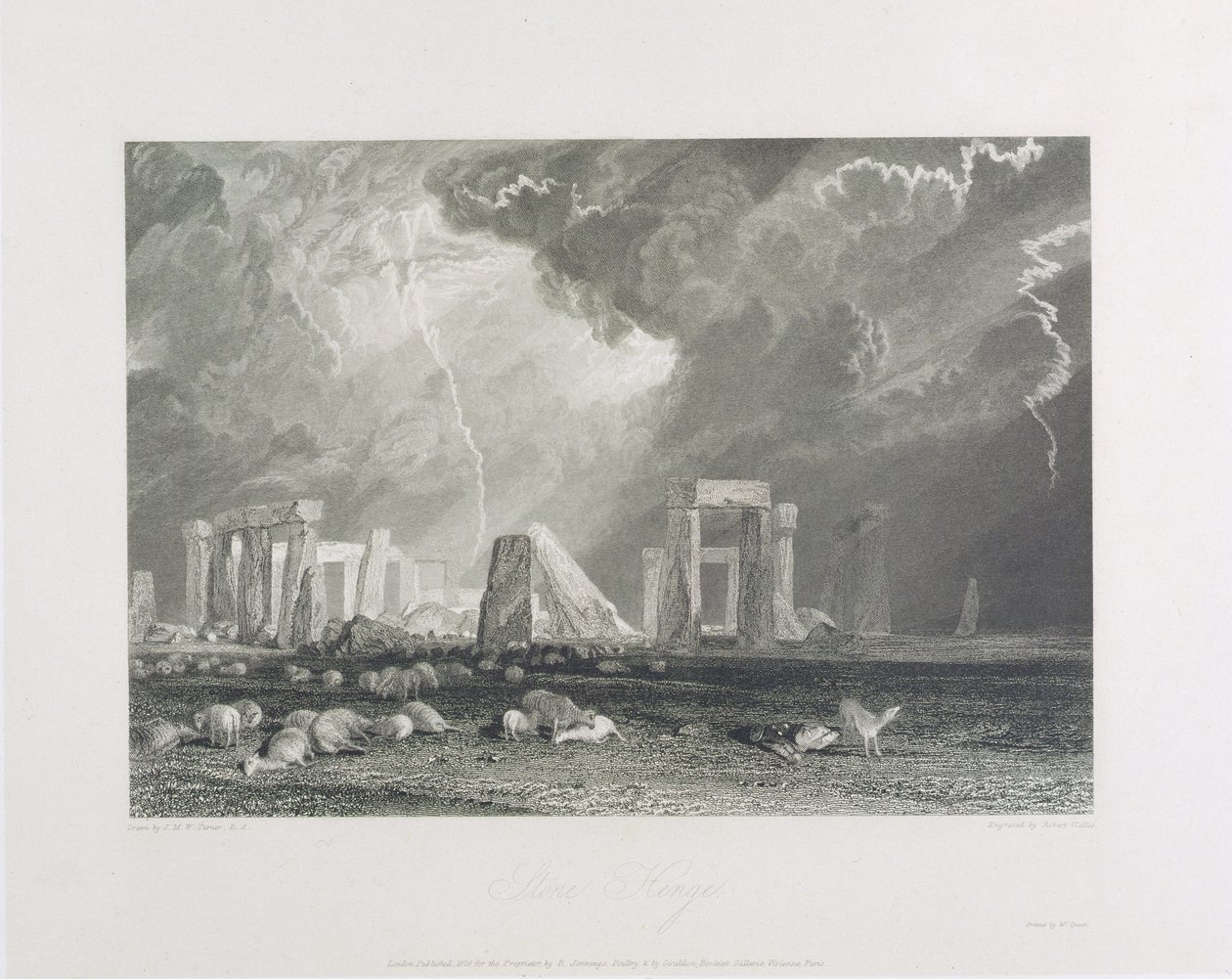Stonehenge, 1829 (gravür ve gravür) by Joseph Mallord William Turner