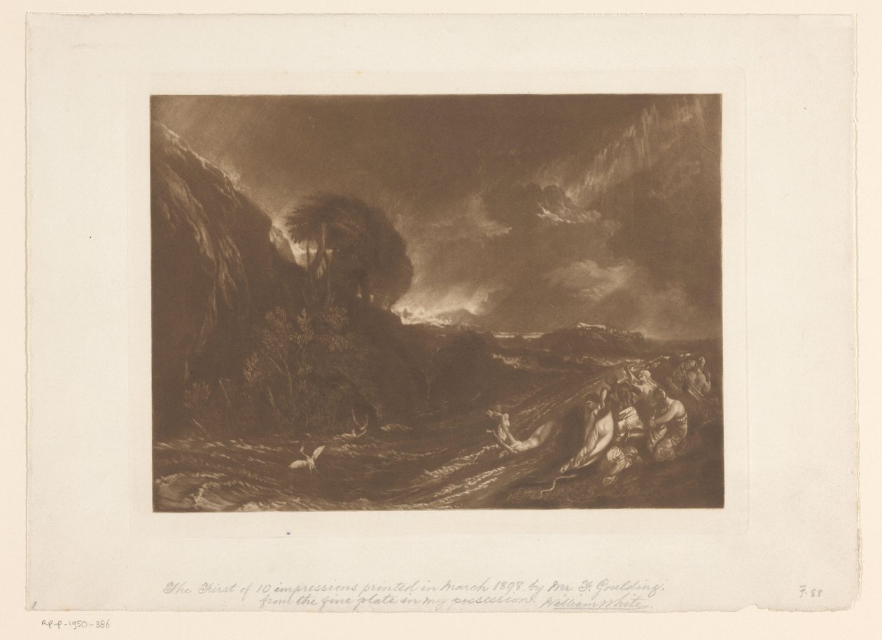 Sel ve boğulan insanlarla fırtınalı manzara Tufan Peyzaj çalışmaları (dizi başlığı) Liber Studiorum (dizi başlığı) by Joseph Mallord William Turner