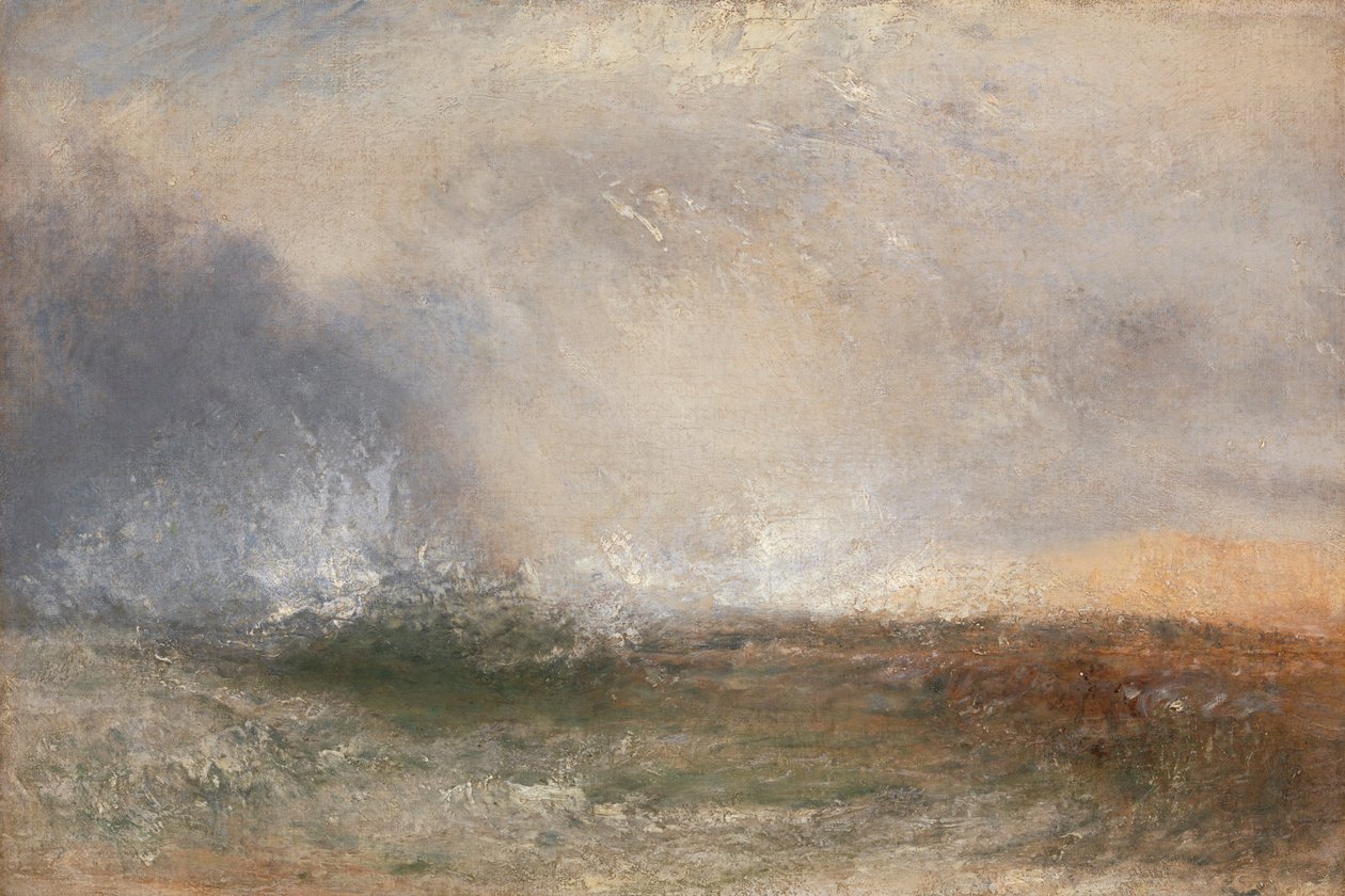 Bir Kıyıda Fırtınalı Deniz Kırılıyor by Joseph Mallord William Turner
