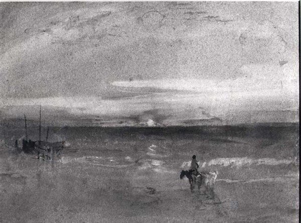 Gün batımı (suluboya) (s/b fotoğraf) by Joseph Mallord William Turner