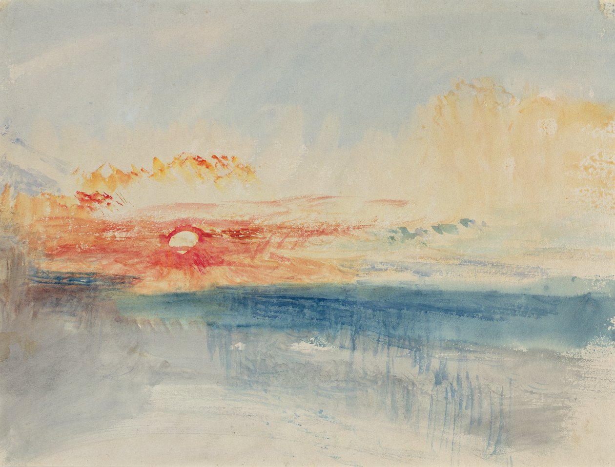 Günbatımı, 1845 dolayları (kağıt üzerine suluboya) by Joseph Mallord William Turner