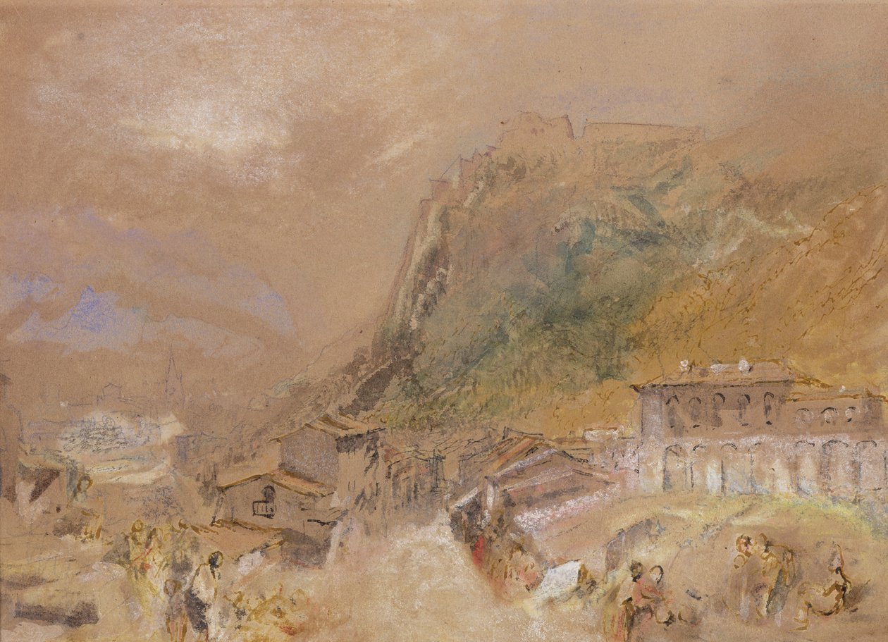 La Tronche Köyü'nden Grenoble'daki Bastille, 1836 dolayları (kağıt üzerine suluboya) by Joseph Mallord William Turner