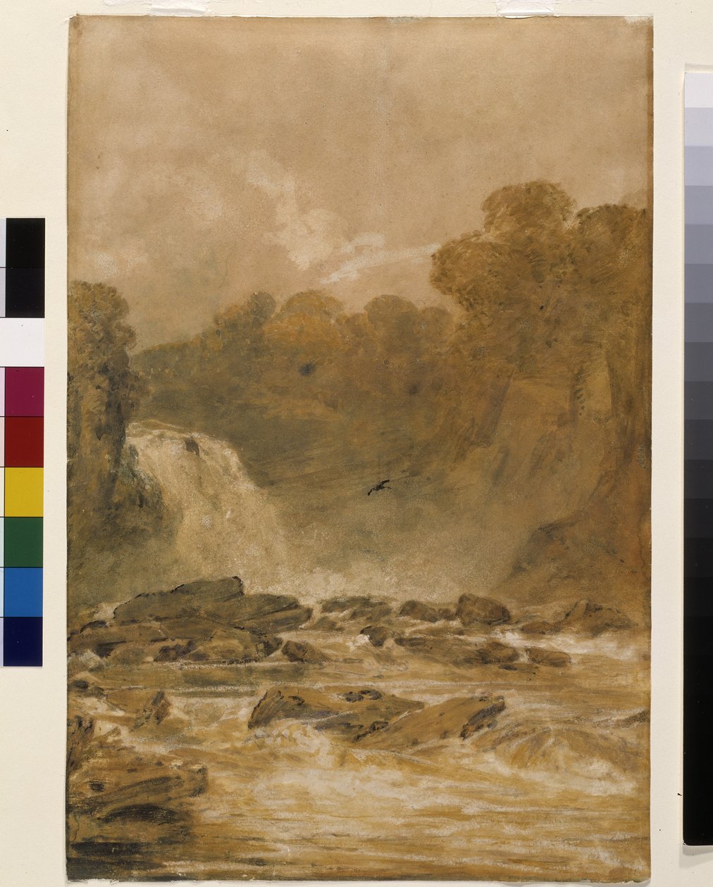 The Fall Of The Clyde (Mürekkep beyaz kağıda bulaşır) by Joseph Mallord William Turner