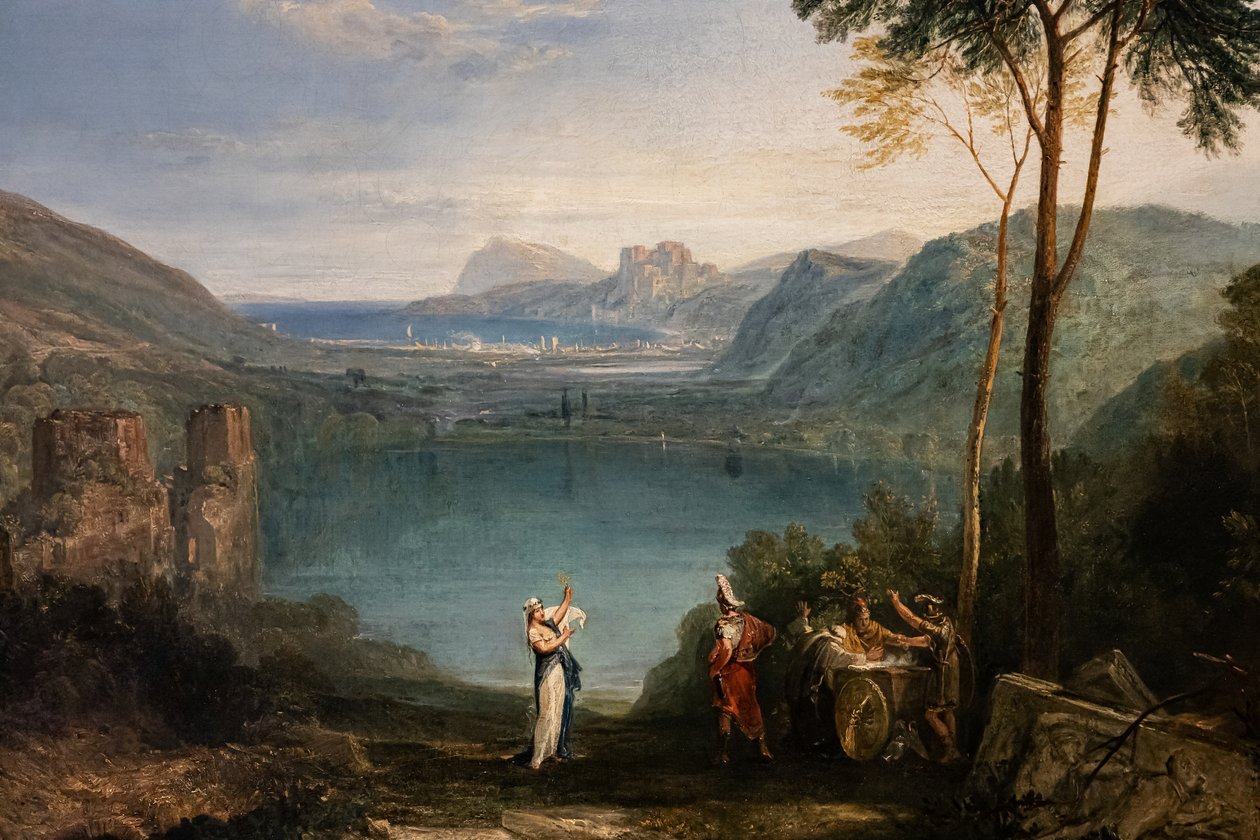 Avernus Gölü, Aeneas, Cumaean Sybil, detay by Joseph Mallord William Turner