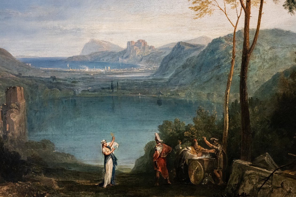 Avernus Gölü, Aeneas, Cumaean Sybil, detay by Joseph Mallord William Turner