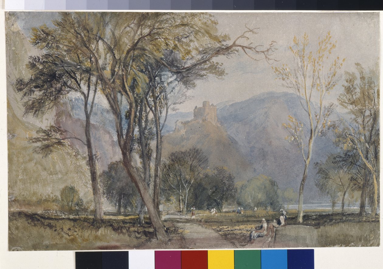 Marxburg (gri yıkama ile hazırlanmış beyaz kağıt üzerine suluboya) by Joseph Mallord William Turner