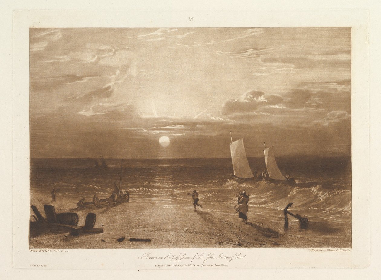 Mildmay Deniz Parçası Liber Studiorum, kısım VIII, levha 40, 11 Şubat 1812. by Joseph Mallord William Turner