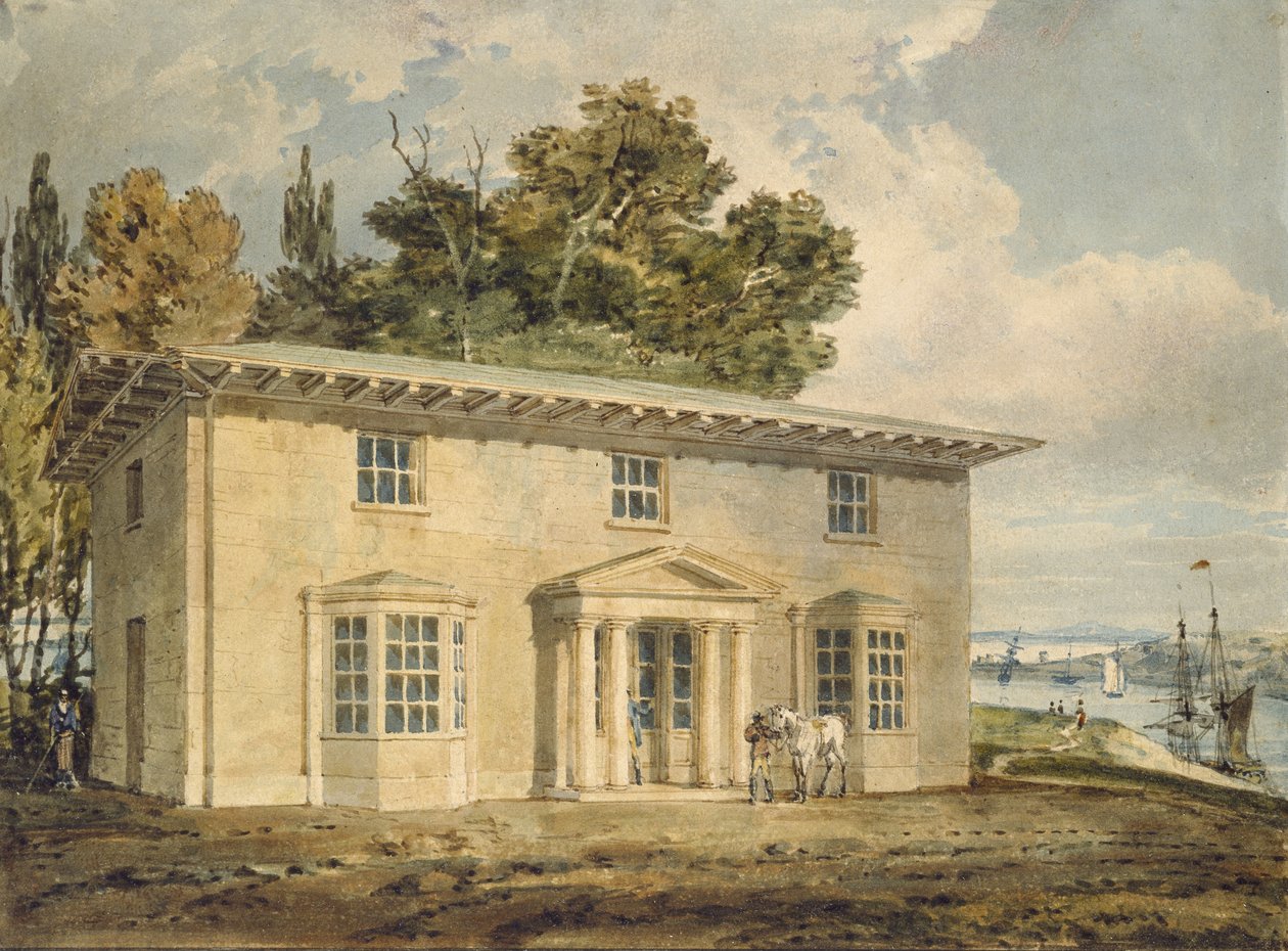 Port Penrhyn'deki Penrhyn Kolları, c. 1797 - 1798 (kalem ve kahverengi mürekkeple sulu boya) by Joseph Mallord William Turner