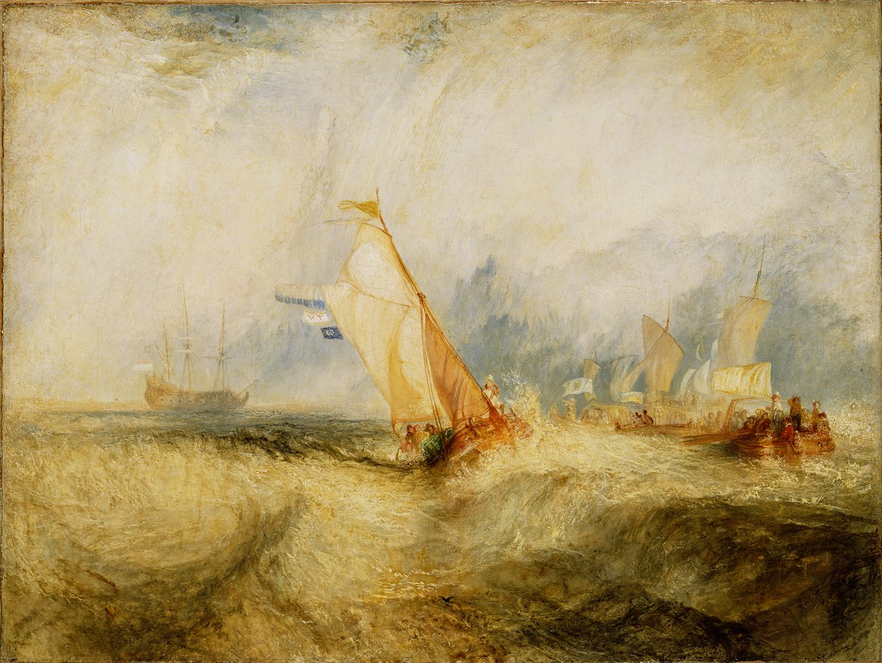 Van Tromp Efendilerini Memnun Etmeye Gidiyor - İyi Islanan Bir Deniz Gemisi by Joseph Mallord William Turner