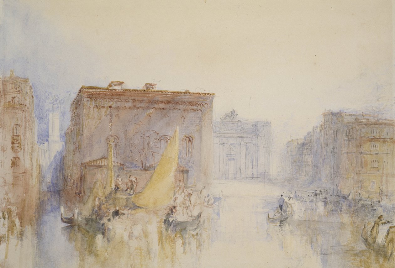 Venedik: The Accademia, 1840 (kağıt üzerinde kalem ve mürekkepli tuvalet) by Joseph Mallord William Turner