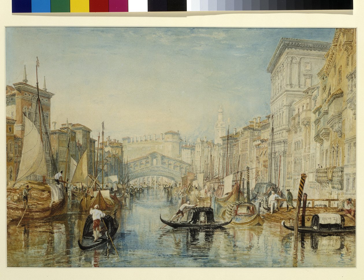 Venedik, Rialto (beyaz kağıt üzerine kalem üzerine suluboya) by Joseph Mallord William Turner
