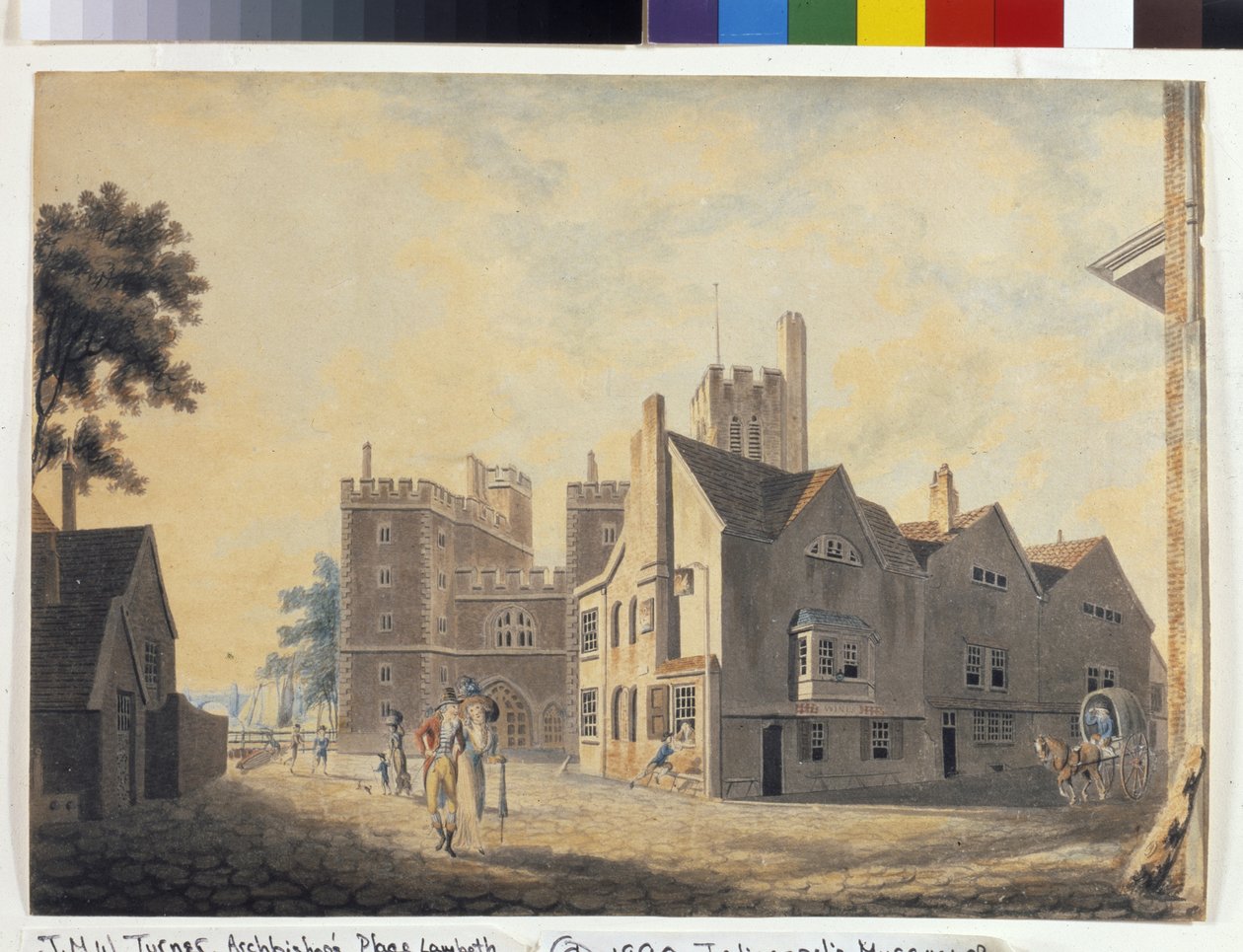 Başpiskoposun Sarayının Görünümü, Lambeth (beyaz kağıt üzerine suluboya) by Joseph Mallord William Turner