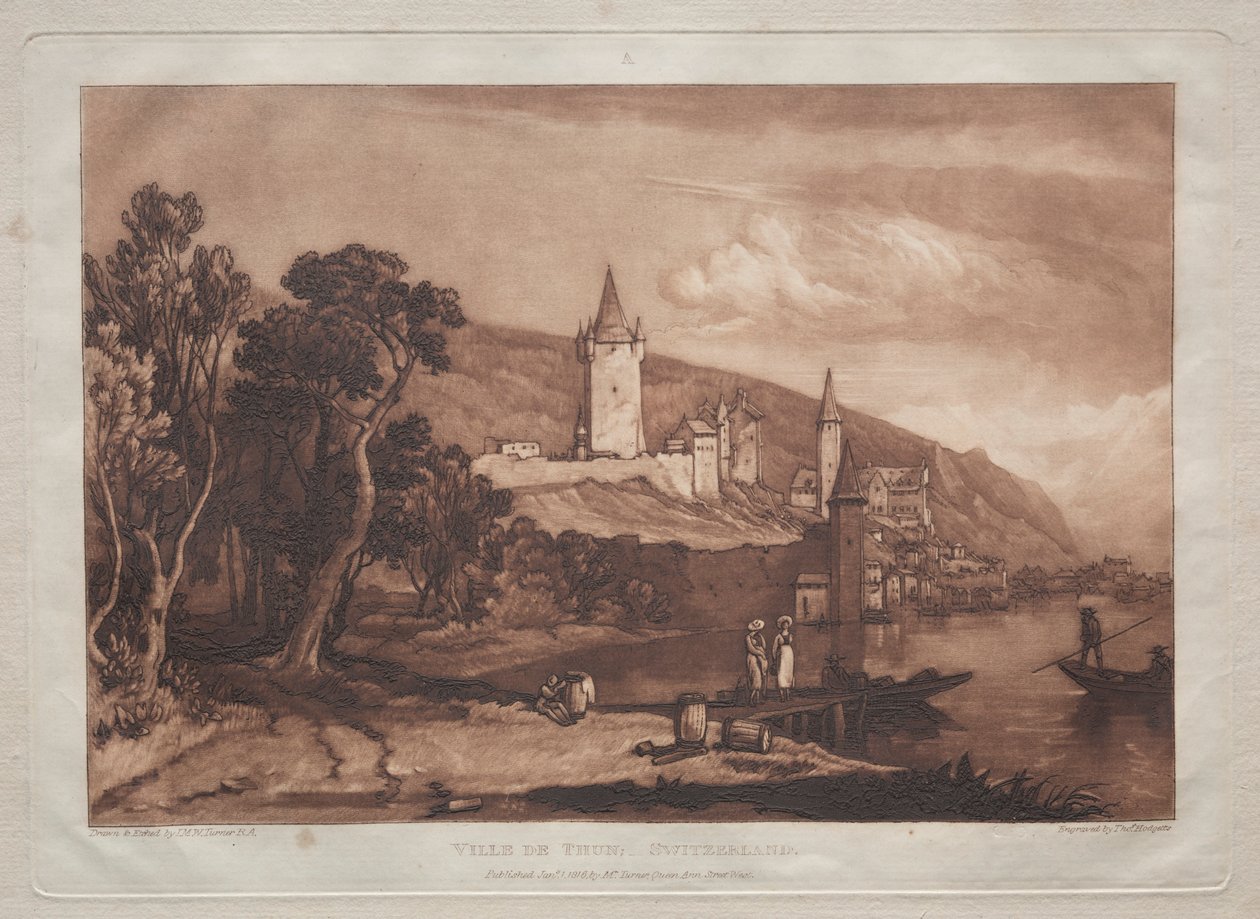 Thun şehri. by Joseph Mallord William Turner