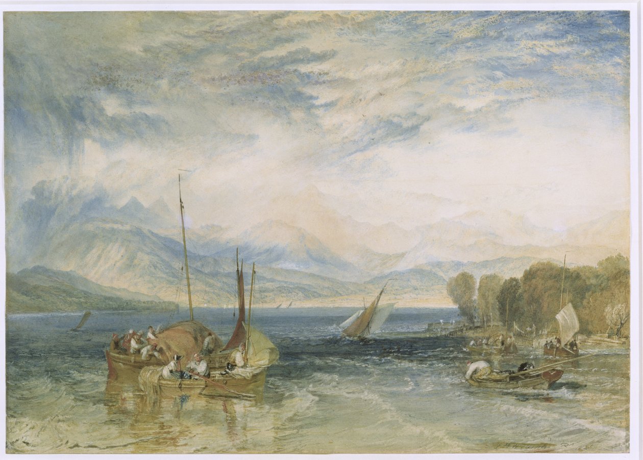 Windermere, 1821 (kağıt üzerinde wc) (restorasyon sonrası) by Joseph Mallord William Turner