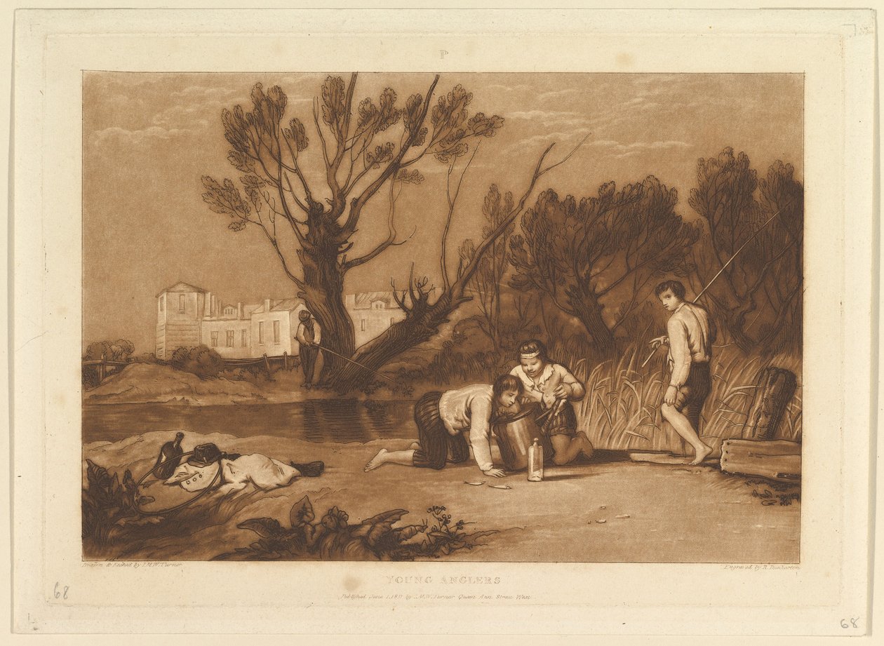 Young Anglers Liber Studiorum, bölüm VII, levha 32, 1 Haziran 1811. by Joseph Mallord William Turner