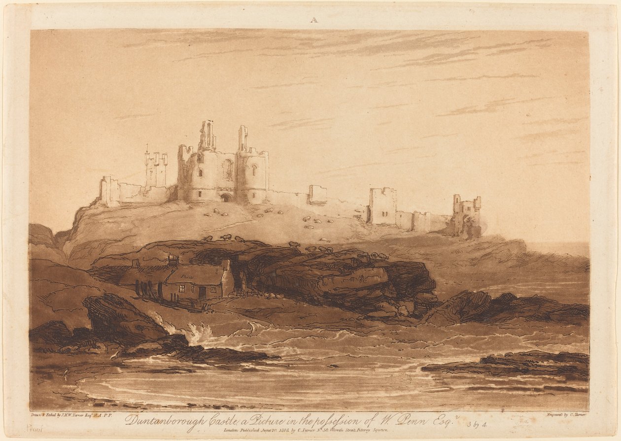 Dunstanburgh Kalesi by Joseph Mallord William Turner and Charles Turner