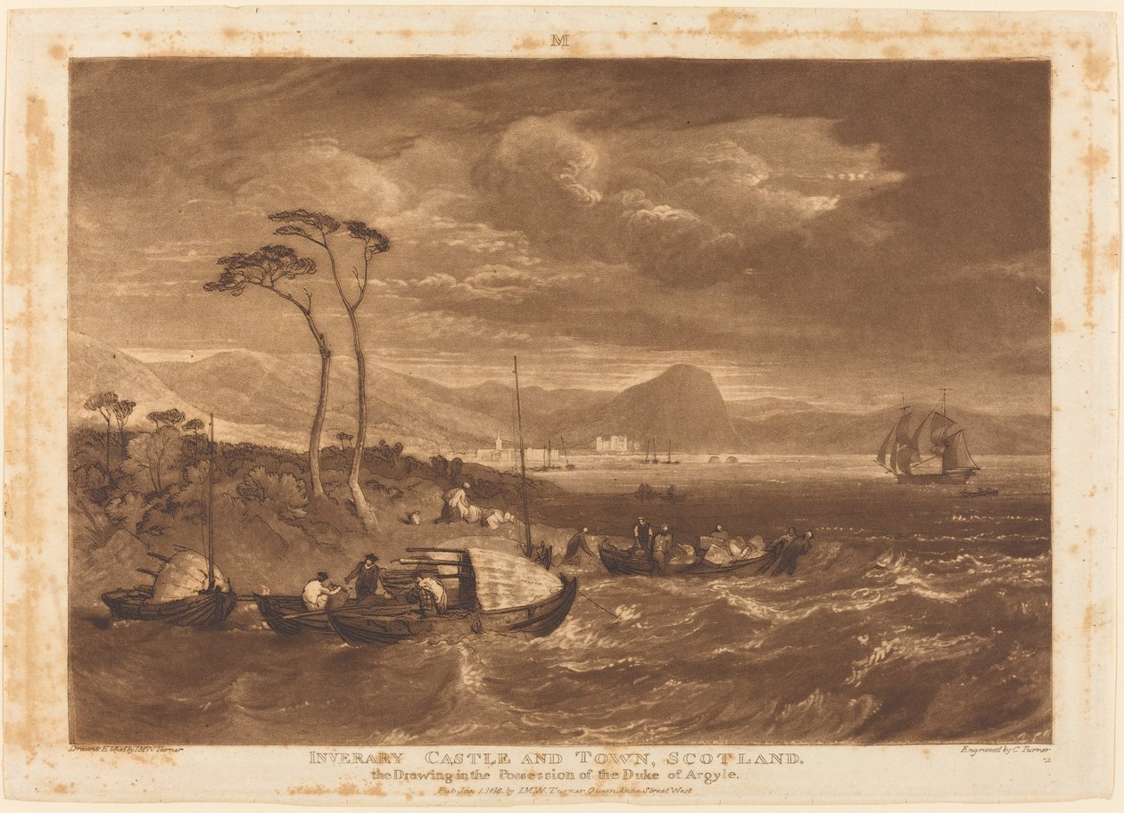 Inveraray Kalesi ve Kasabası by Joseph Mallord William Turner and Charles Turner