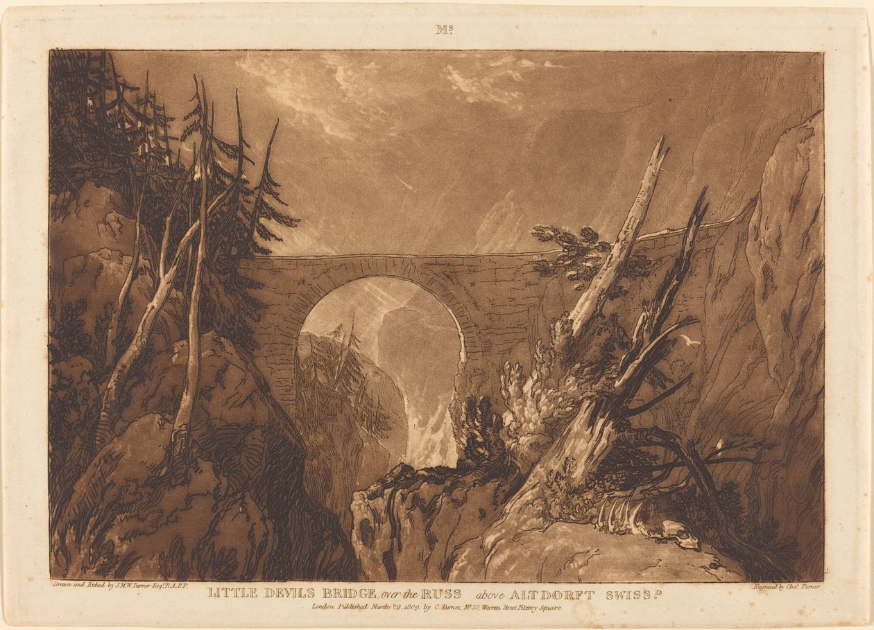 Küçük Şeytan Köprüsü by Joseph Mallord William Turner and Charles Turner