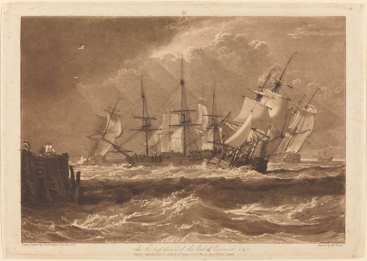 Bir Esinti İçinde Gemiler by Joseph Mallord William Turner and Charles Turner
