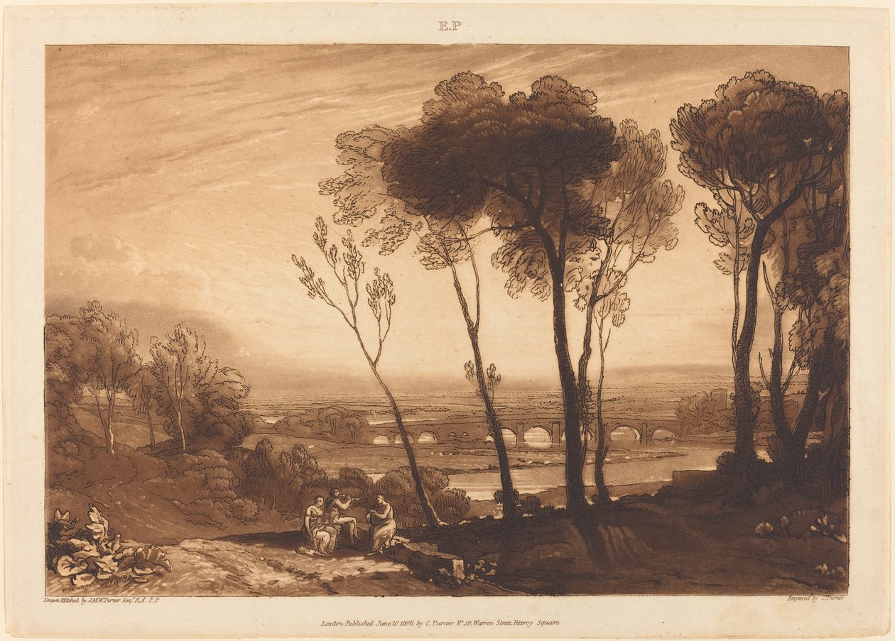 Orta Mesafedeki Köprü by Joseph Mallord William Turner and Charles Turner