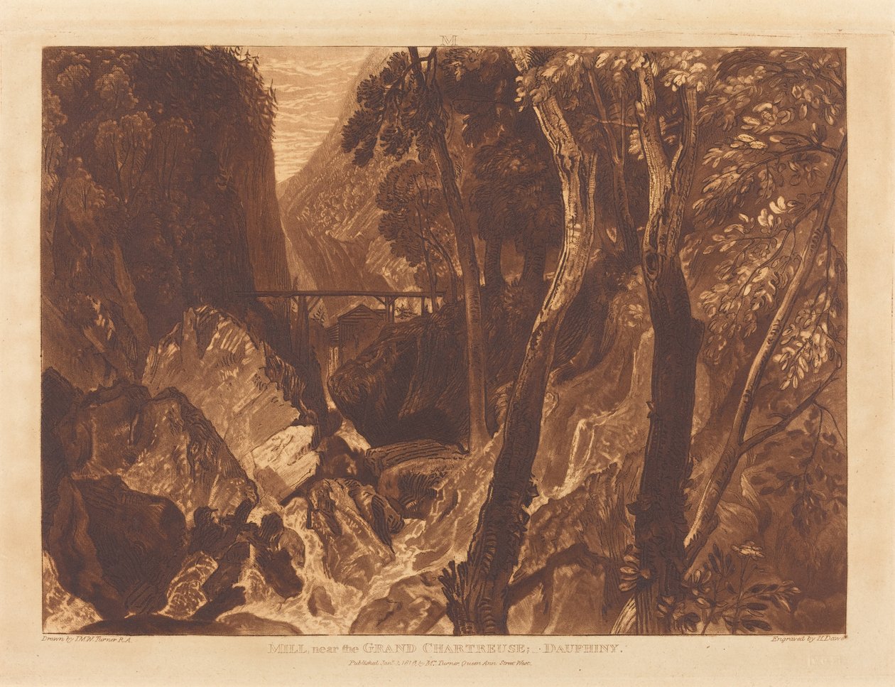 Grand Chartreuse yakınlarındaki değirmen by Joseph Mallord William Turner and Henry Edward Dawe